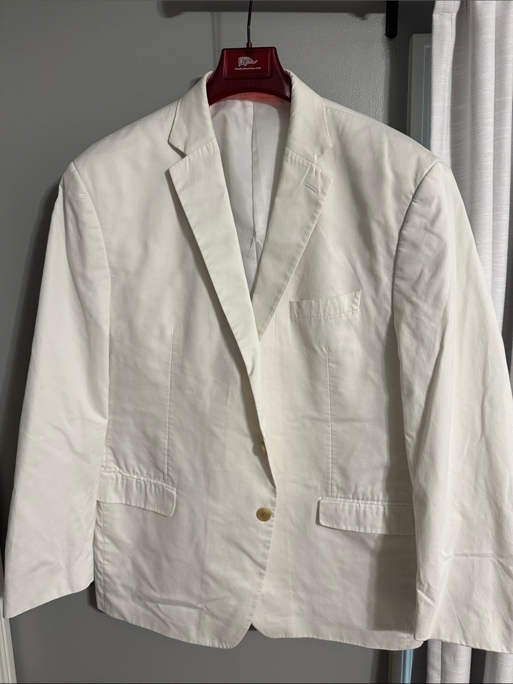 Chaps Cream Single-Breasted Blazer